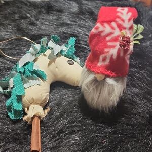 Festive Gnome and Unicorn Ornament Set. HANDMADE.